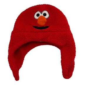 Sesame Street Elmo Fleece Hat Kids One Size Fits Most‎ Red Character